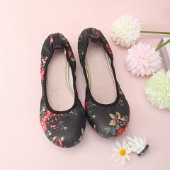 Women's Floral Print Ballet Shoes Soft Sole Dancing Shoes