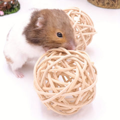 Small Animal Woven Activity Toy Promotes Play Treats Chewing