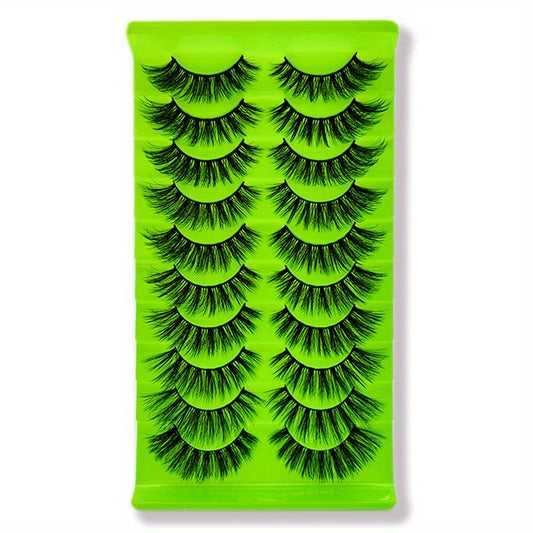 10 Pairs 10D Dramatic Cat Eye False Eyelashes 15 18mm