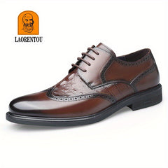 LAORENTOU Men's Brogue Leather Dress Shoes Lightweight Formal Shoes