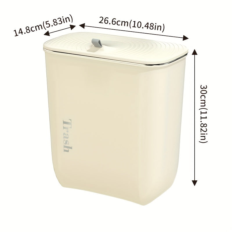 Closet Hanging Trash Can with Lid Household Rubbish Storage Bucket