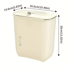 Closet Hanging Trash Can with Lid Household Rubbish Storage Bucket