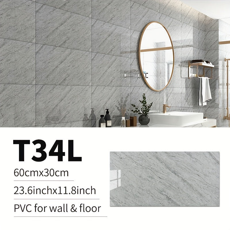 10pcs PVC Marble Floor Stickers Waterproof Bathroom Decals