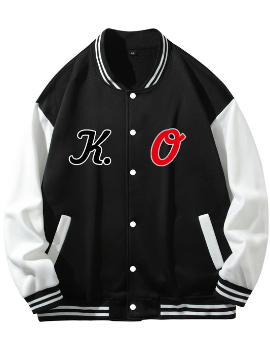 Men's Casual Baseball Jacket K & O Print