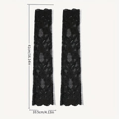 Flower Lace Sleeves Long Gloves Decorative Fingerless Women