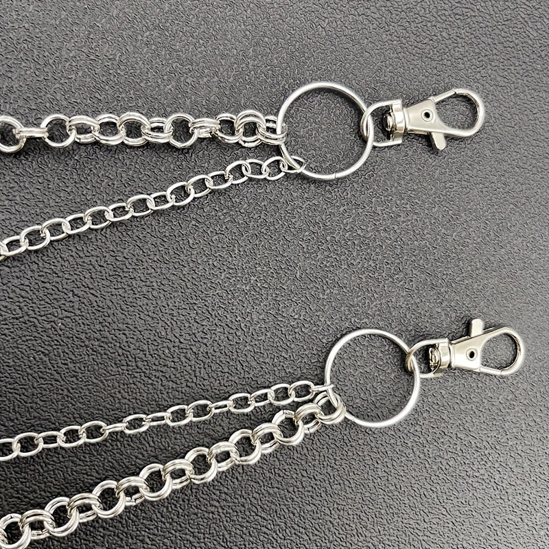 Men's Pants Chains Spider Decoration Layered Hip Hop Pants Chains
