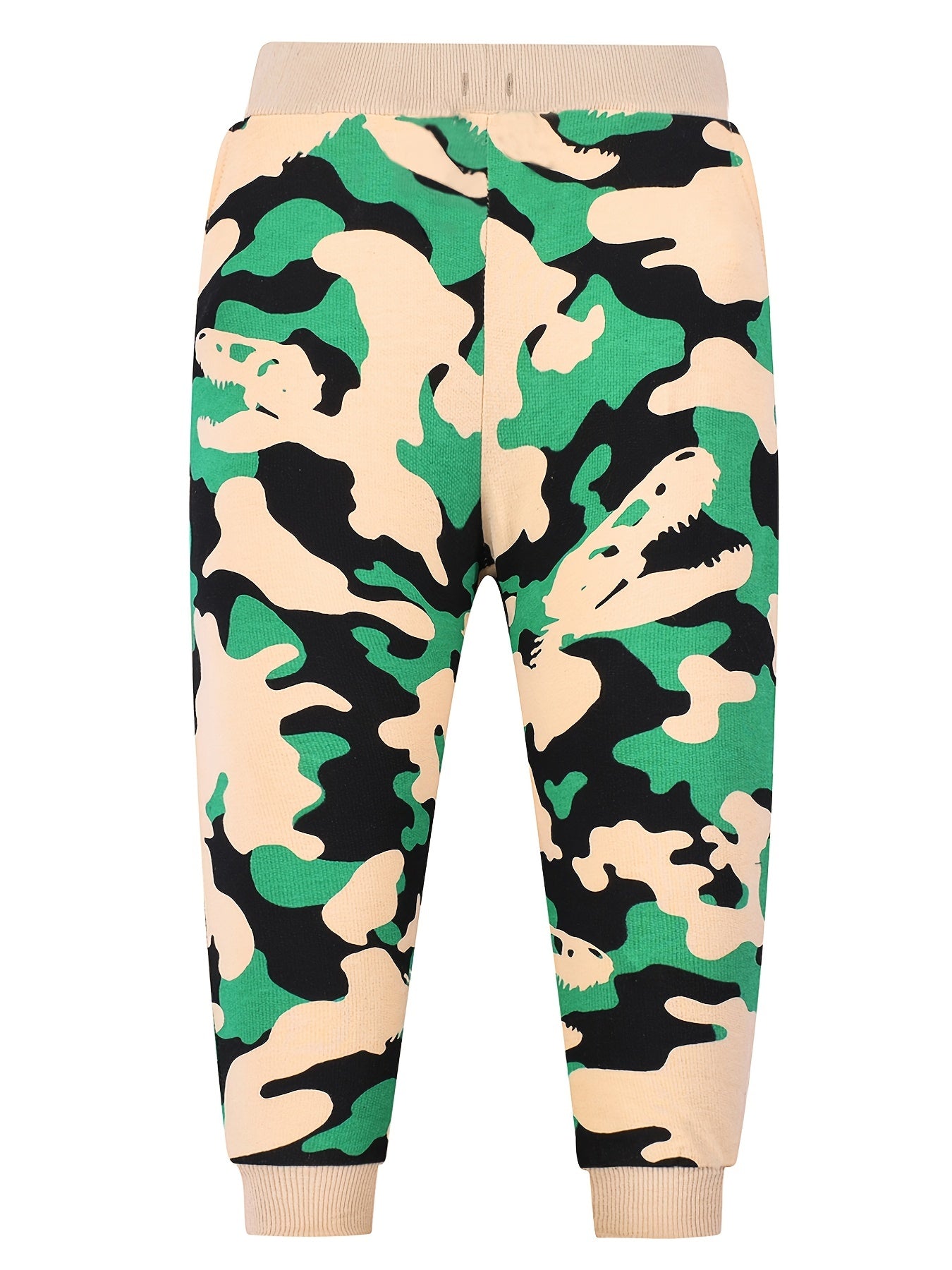 Boys Camo Dino Print Drawstring Sweatpants