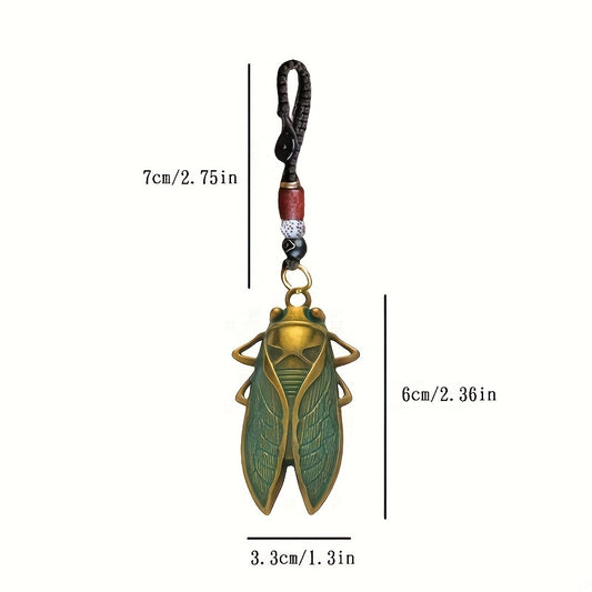 Vintage Alloy Cicada Keychain Bag Backpack Decoration Pendant
