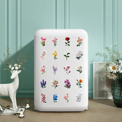 50pcs Romantic Flower Stickers Various Types Reusable PET Stickers