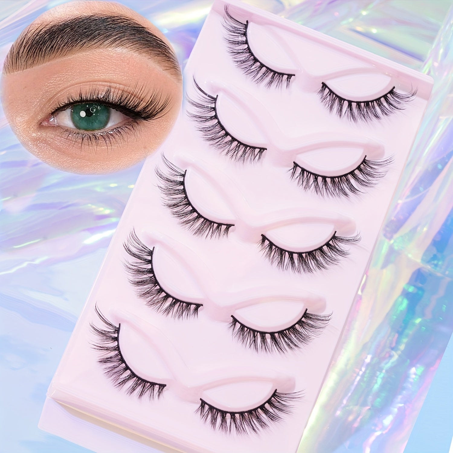 5 Pairs Fishtail Eyelashes 15mm Cat Eye Look Extension For Party