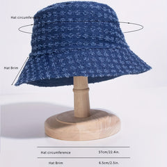 Ripped Denim Bucket Hat Unisex Fisherman Cap Women Men