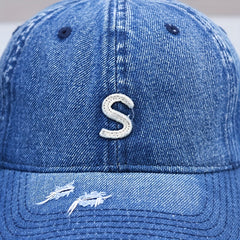 Denim Distressed Dad Hat Baseball Cap Unisex Couple Sun Hats