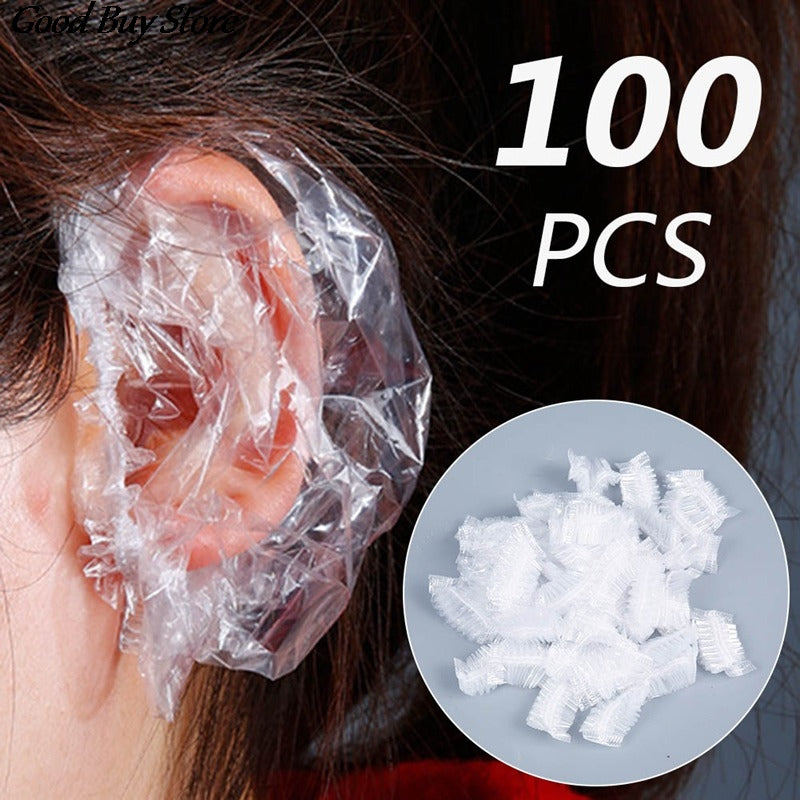 100 PCS Clear Ear Covers Waterproof Disposable Shower Ear Protector