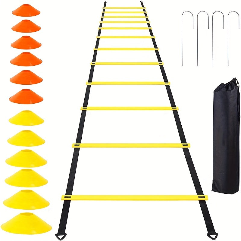 Agility Ladder Speed Training Set 12 Rung 20ft Soccer Training Equipment