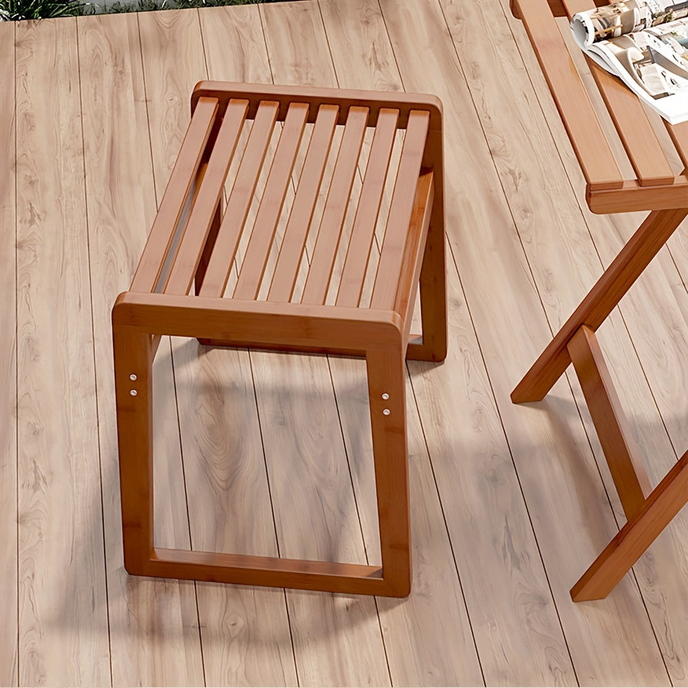 Outdoor Bamboo Stool for Picnic Camping Soft Seat