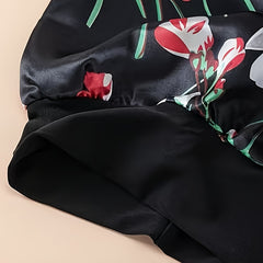 Floral Print Bandana Turban Cap Soft Silk Satin Sleep Cap