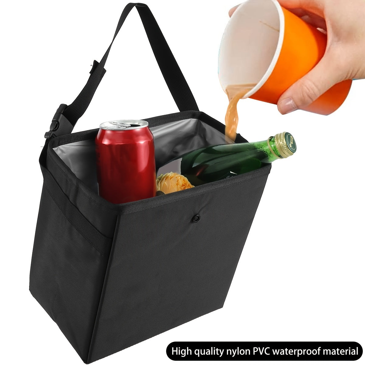 5L Car Trash Can Waterproof Hanging Bin SUV Truck Minivan Foldable Garbage Bag