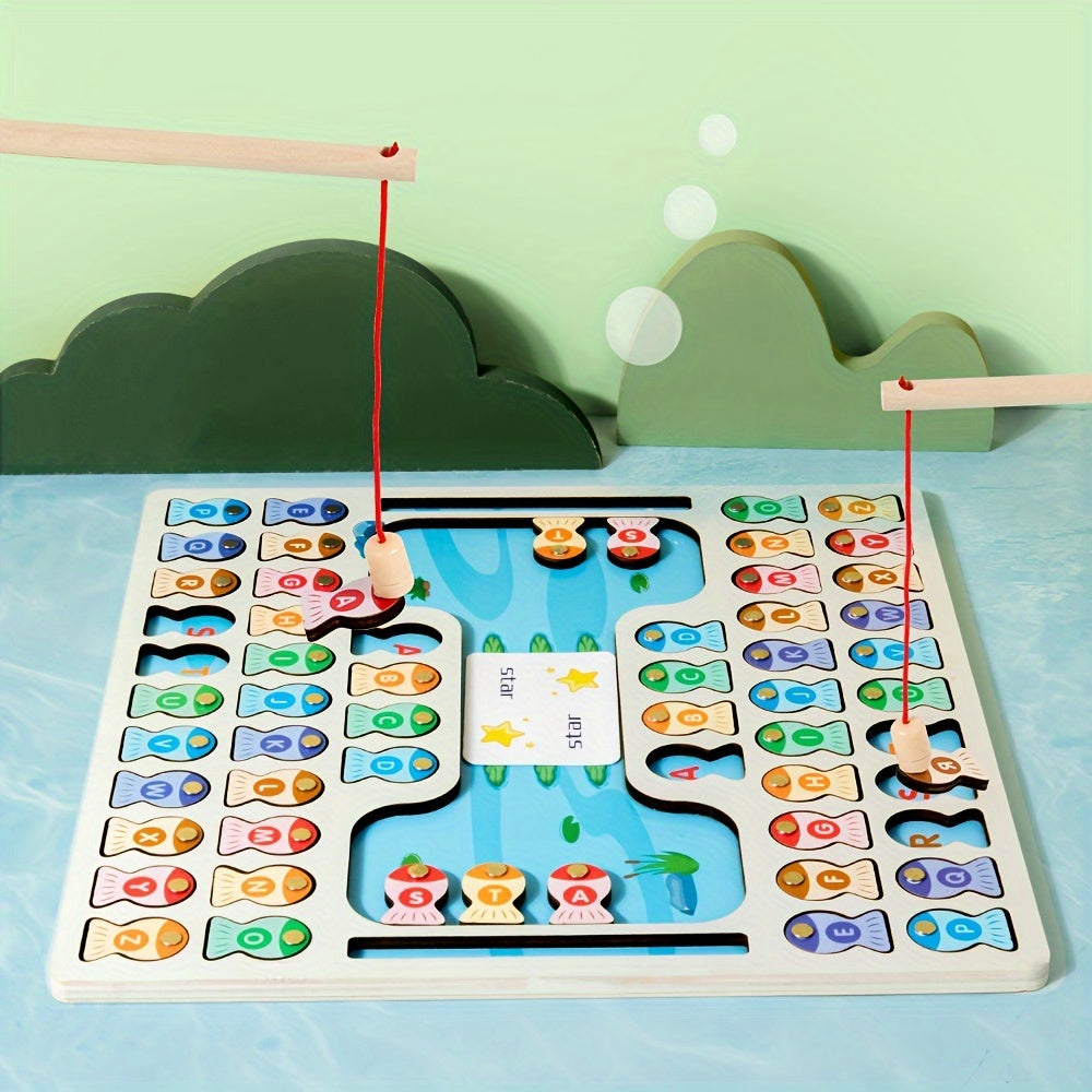 Educational Wooden Letter Fishing Game for Kids