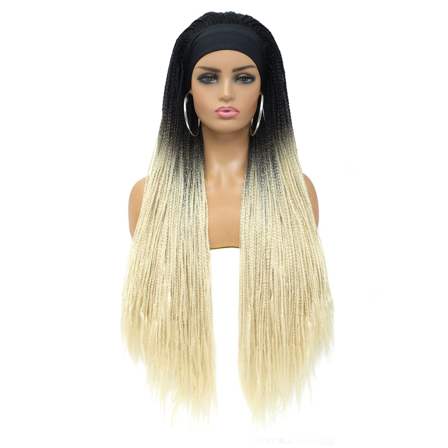 Ombre Box Braided Headband Wig for Women