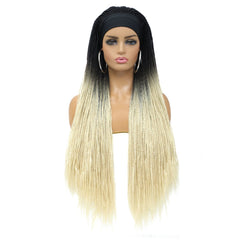Ombre Box Braided Headband Wig for Women