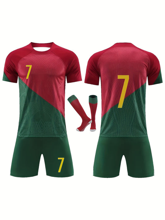 Youth Soccer Jersey No 7 T Shirt Set