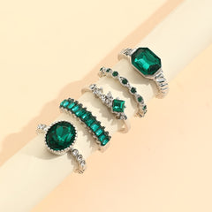 Delicate Gemstone Finger Ring Set for Women Girls