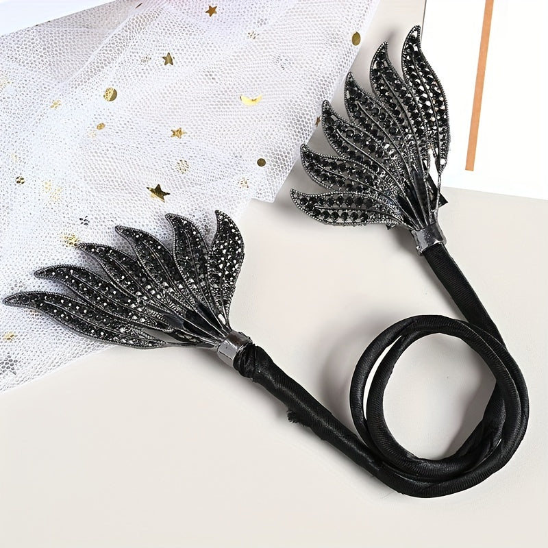Glitter Wings Headband Elastic Bun Maker Girls Princess Style Hair