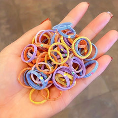 60Pcs Colorful Hair Tie Elastic Hair Rope Hair Accessory For Girls Women