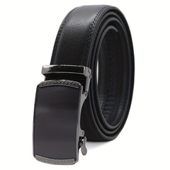 Men's Automatic Buckle PU Leather Belt for Business Suit