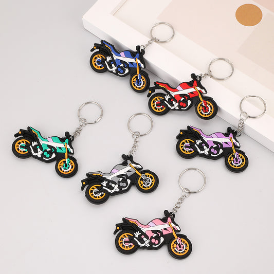 6pcs Anime Motorcycle Keychain Cartoon Bag Key Chain Keyring Ornament