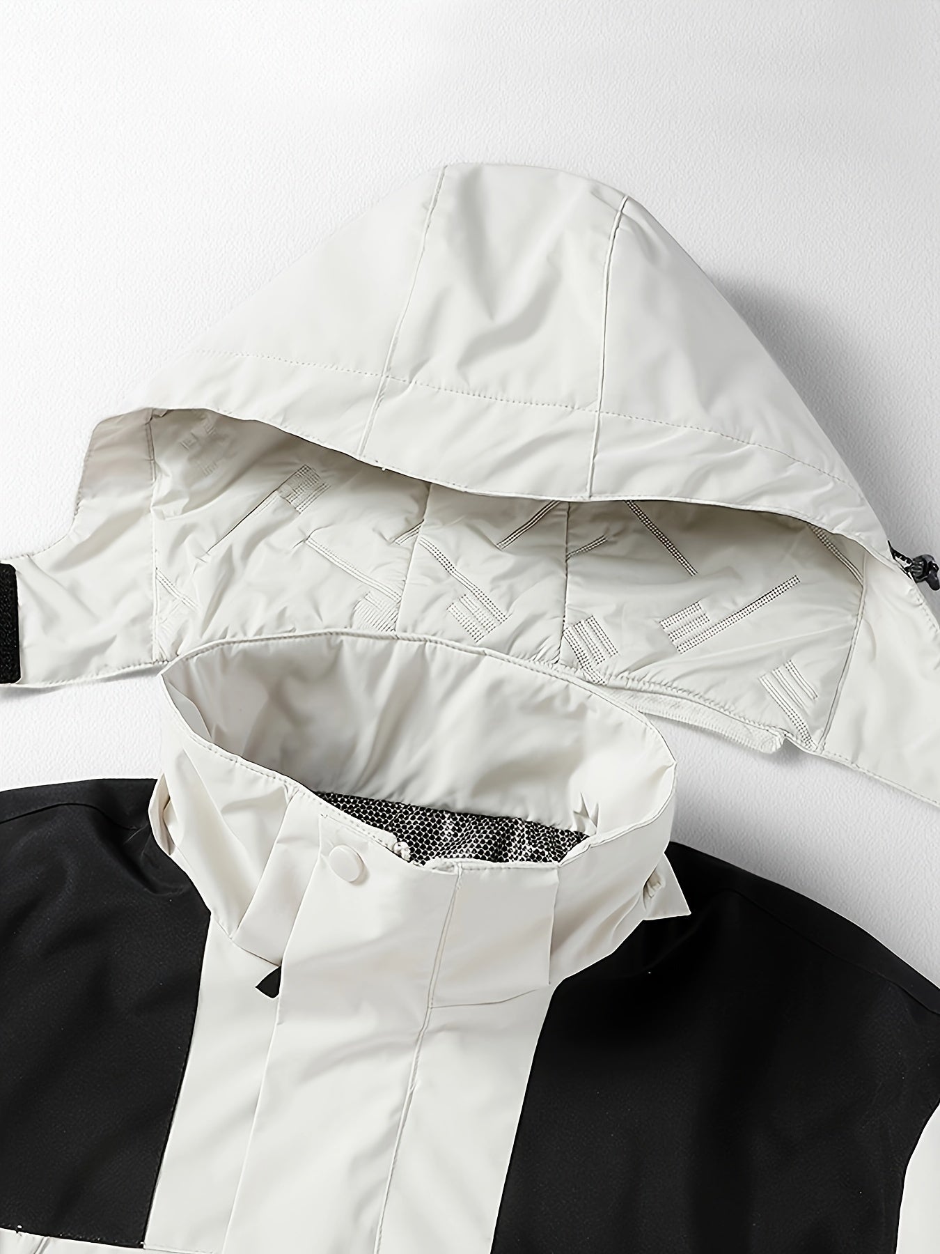 Men's Block Hooded Jacket for Autumn and Winter