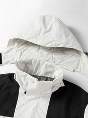 Men's Block Hooded Jacket for Autumn and Winter