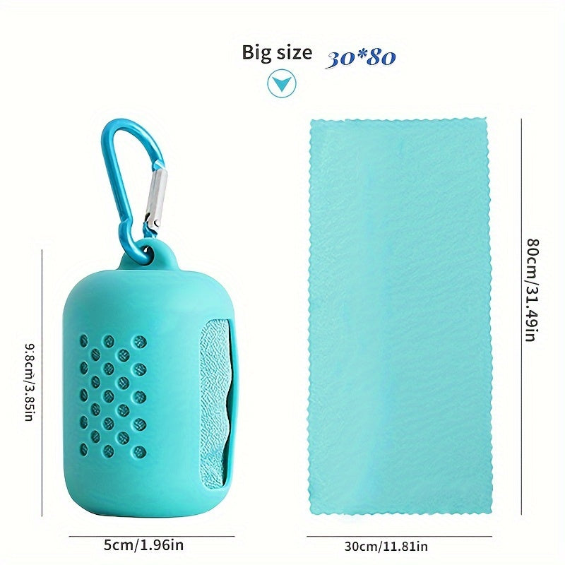 Ultra Fiber Sports Quick Drying Towel with Silicone Shell