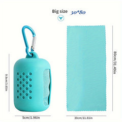 Ultra Fiber Sports Quick Drying Towel with Silicone Shell