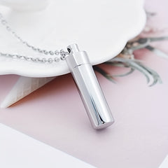 Eternal Pet Remembrance Cylinder Cremation Necklace Dog Ashes Urn