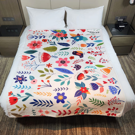 1pc Soft Flannel Casual Blanket for Home Outdoor Travel Camping Office Sofa Nap