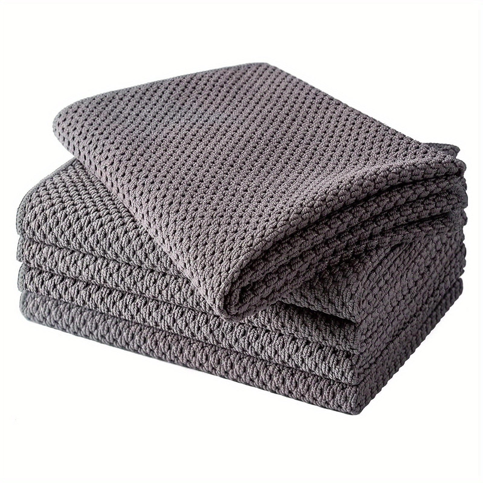 10pcs Waffle Square Plaid Dish Cloths Soft Absorbent Towels