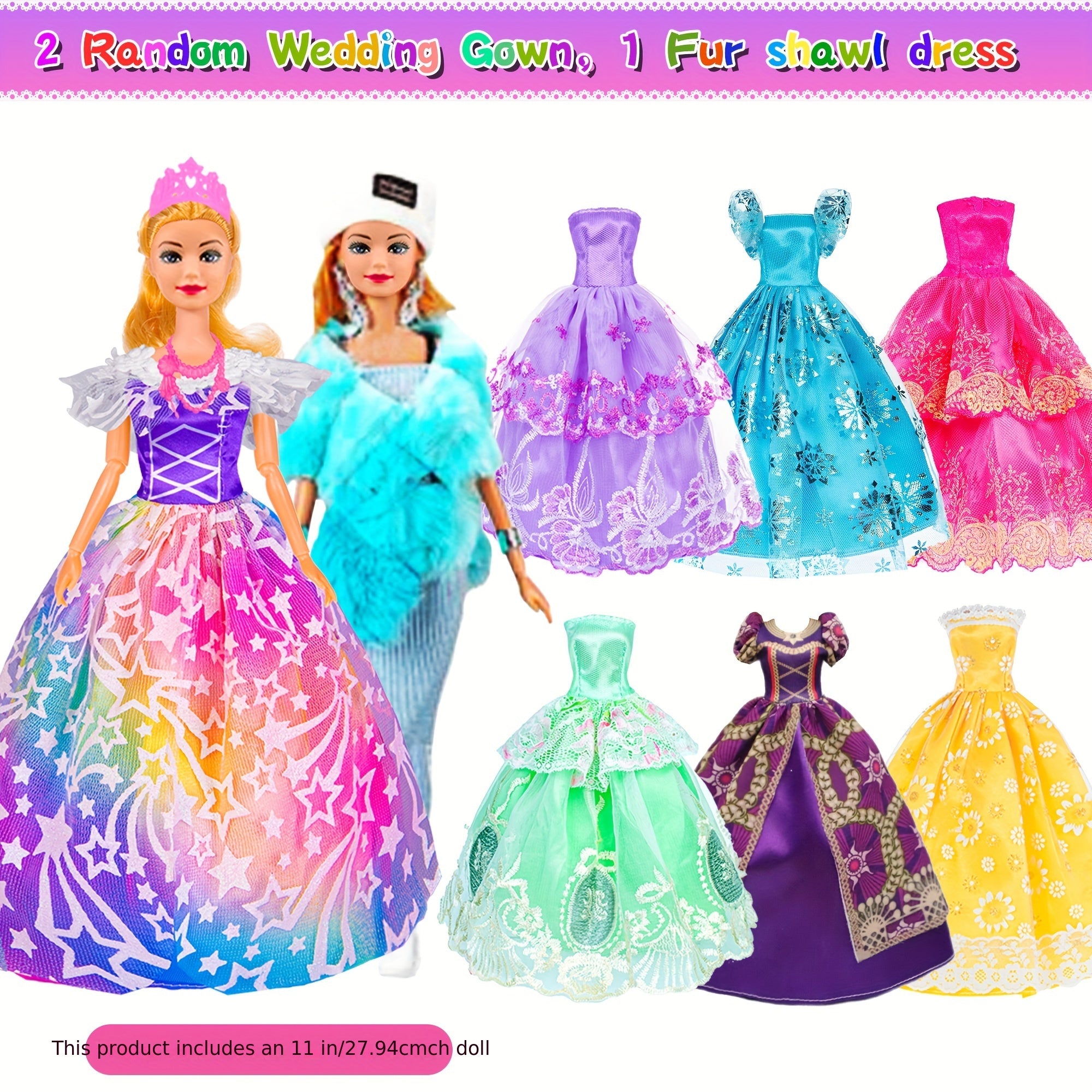 106pcs 29 Girl Doll with Doll Closet Clothes and Accessories