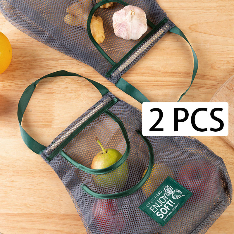 Large Capacity Double Layer Hanging Mesh Storage Bag Reusable Bags