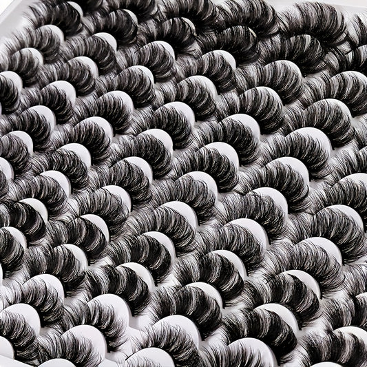 48 Pairs Fluffy Thick Faux Mink Lashes Soft Natural Long Wispy Full Strip Lashes
