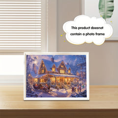 1000pcs Winter Village Puzzle 70x50cm Thick Cardboard DIY Art