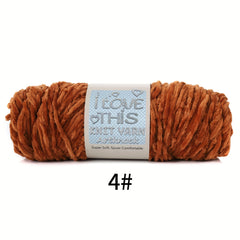 Chenille Yarn for Hand Knitting Crocheting Cardigan Scarf, Polyester Velvet Yarn