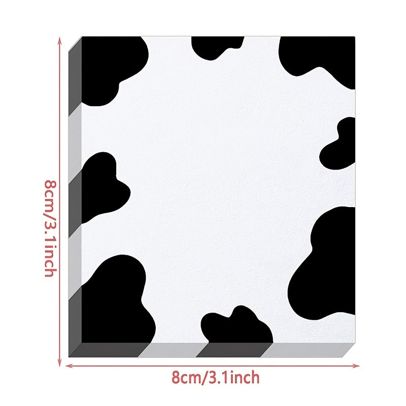 Cow Spot Pattern Sticky Note Book, 50 Sheets, Easy Adhesive