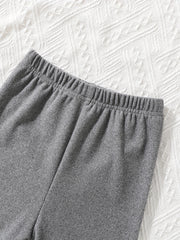 Girls Ribbed Cuffs Elastic Waist Jogger Pants for Spring Autumn