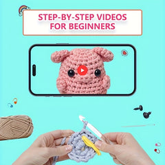 Crochet Material Package with English Instruction Manual - Beginner Yarn Kit