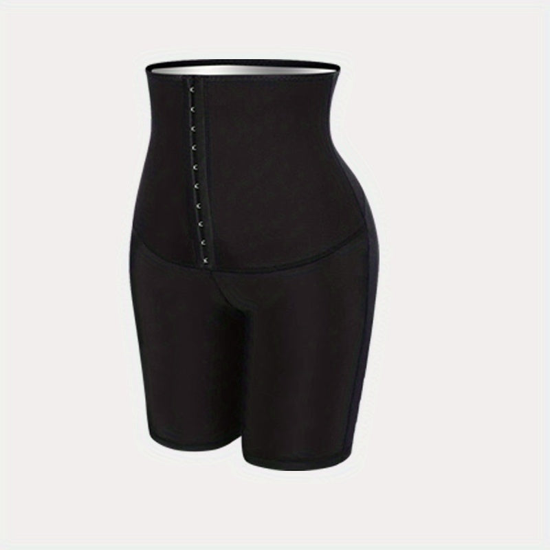 High Waisted Sauna Sweat Shorts for Women 3 Rows of 10 Buttons