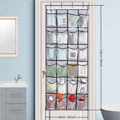 24 Grid Over Door Storage Bag Shoes Toys Bras Organizer