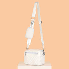 Geometric Pattern Shoulder Bag With Purse Zipper Crossbody Bag
