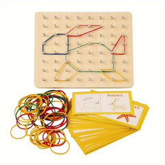 Wooden Geometry Shape Nail Board Toy for Ages 3