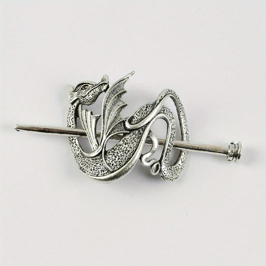 Vintage Dragon Hair Slide With Stick Alloy Headwear Non Slip Hair Accessory